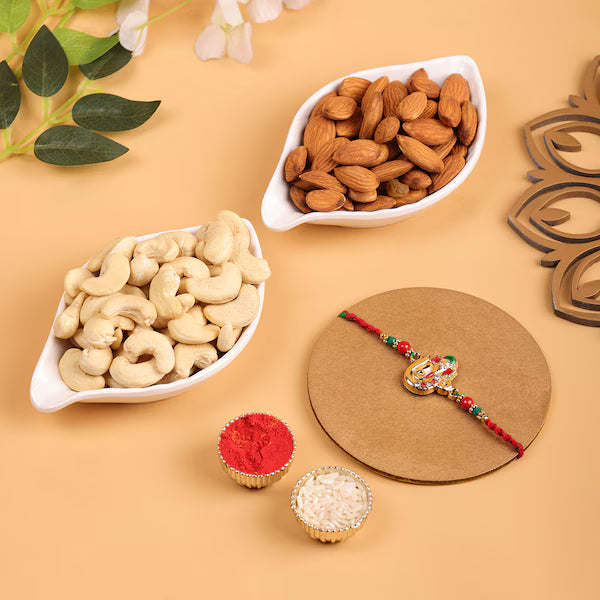 Ganesha Rakhi with Almonds and Cashew