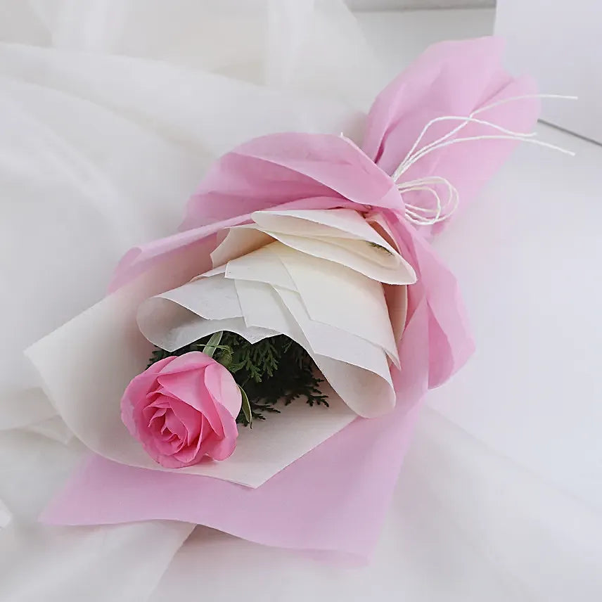 Blushing Pink Rose Bouquet & Chocolate Cake