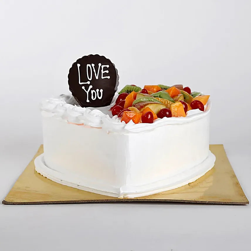 Heart Shaped Vanilla Fruit Cake
