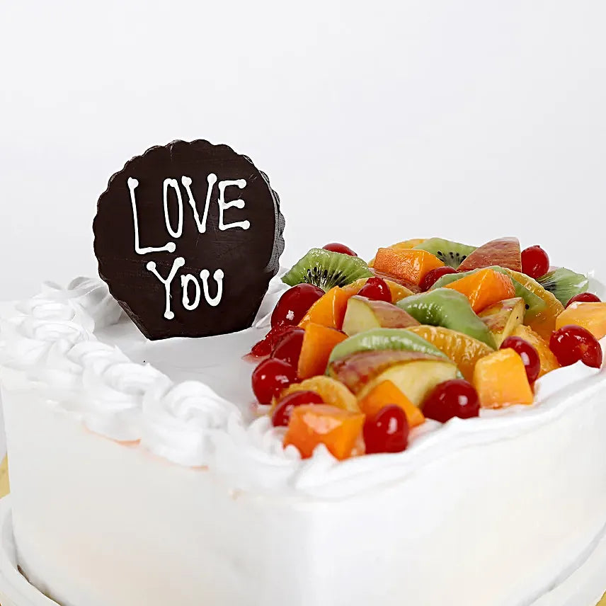 Heart Shaped Vanilla Fruit Cake