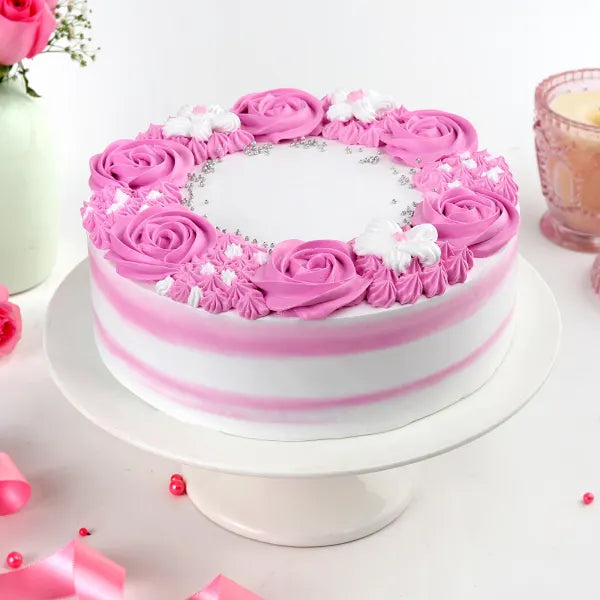 Pink Rosette Cake