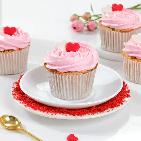 Sweet Hearts Cupcakes - Set Of 4