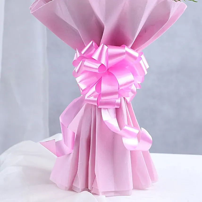 Pretty In Pink Bouquet & Truffle Cake Combo