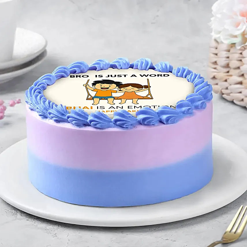 Rakhi Photo Cream Cake Combo for Bhai (1 Kg)