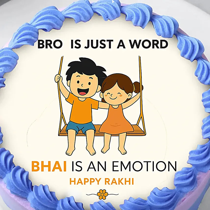Rakhi Photo Cream Cake Combo for Bhai (1 Kg)
