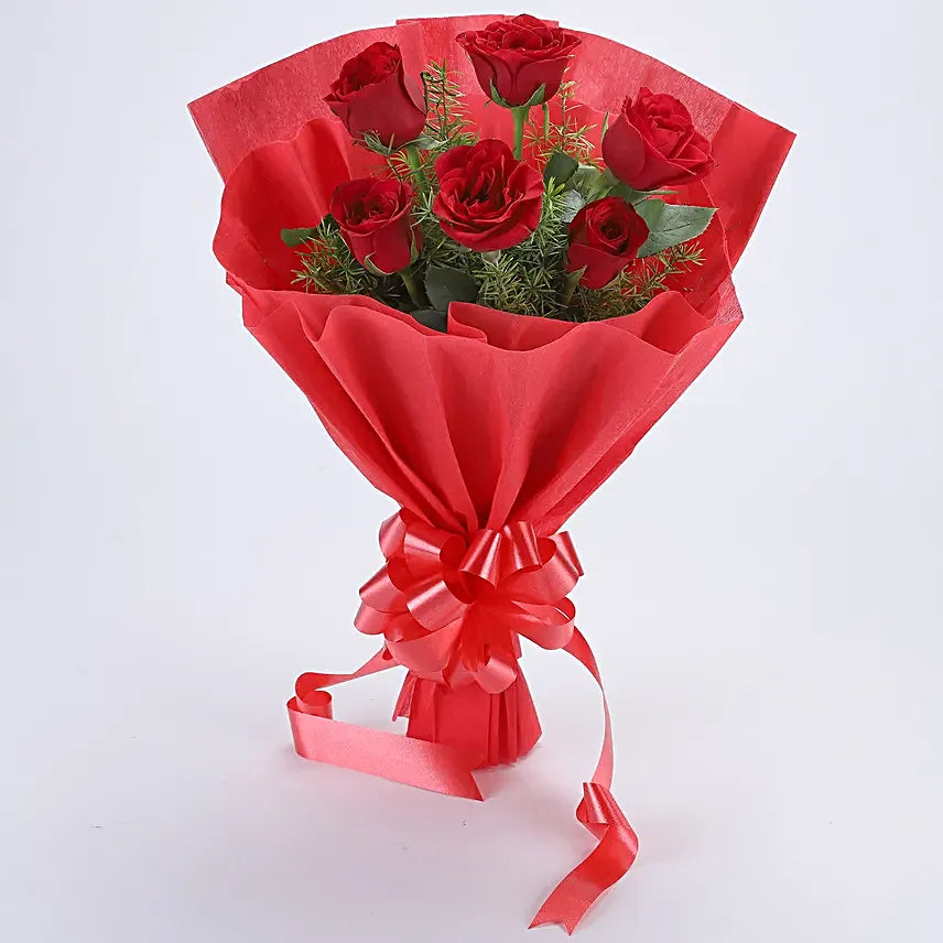 Serene 5 Red Roses Bunch