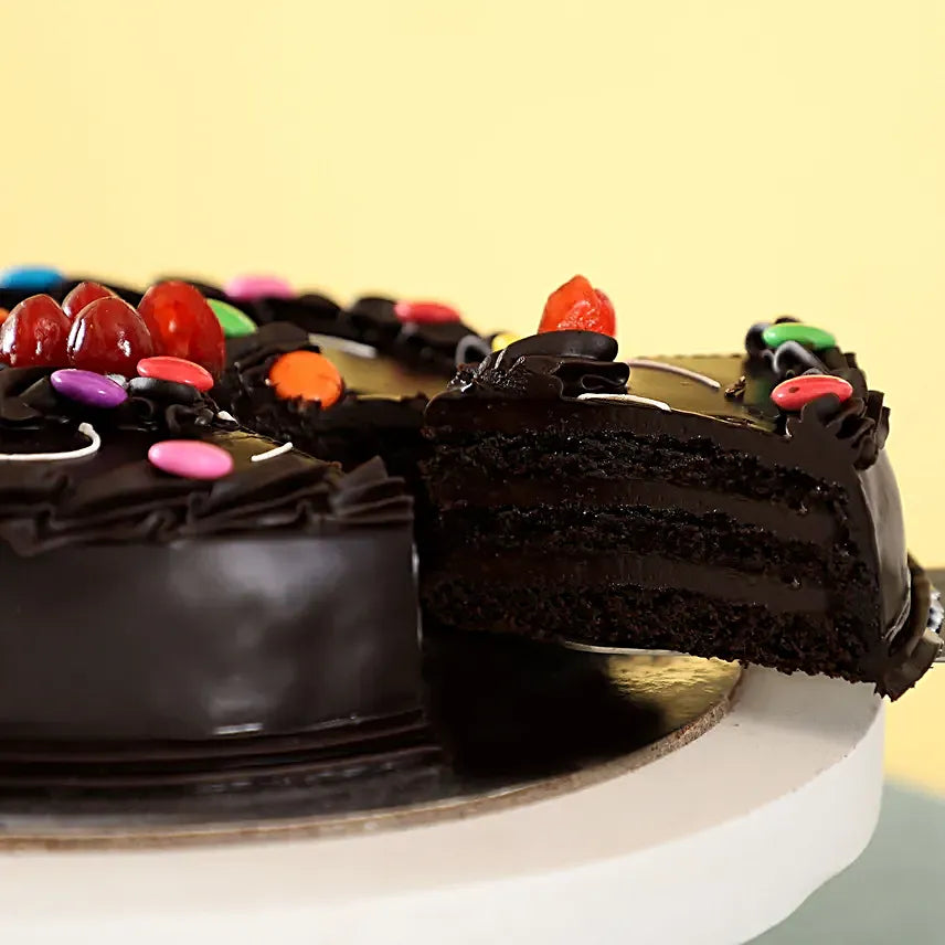 Swirl Of Gems Truffle Cake