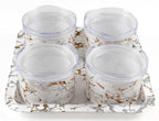 Nuts & Dry Fruit Containers with Serving Tray (4 Pieces Set)