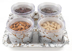 Nuts & Dry Fruit Containers with Serving Tray (4 Pieces Set)