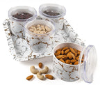 Nuts & Dry Fruit Containers with Serving Tray (4 Pieces Set)