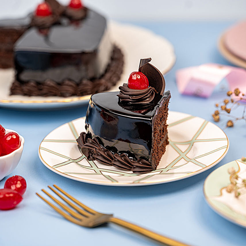 Chocolate Truffle Heart Cake