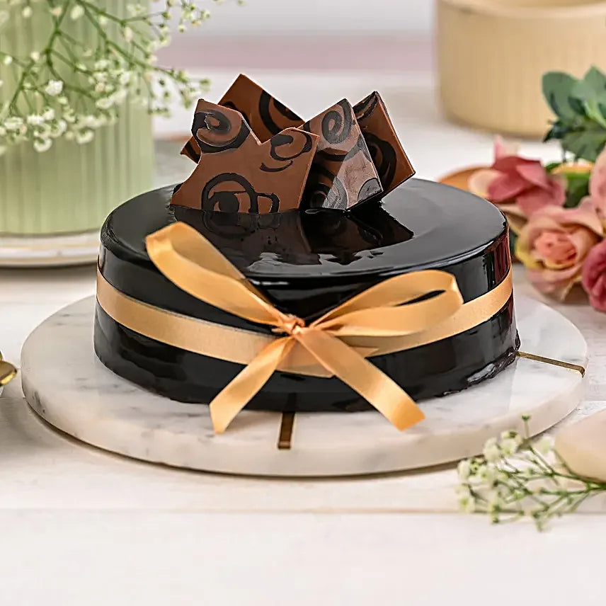 Decorated Chocolate Truffle Cake