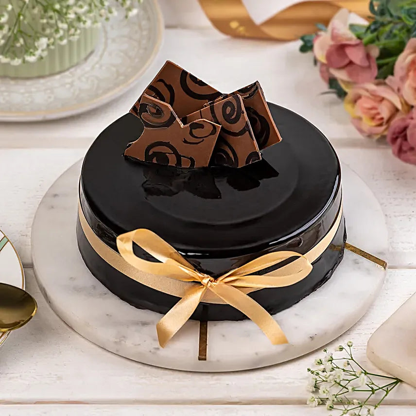 Decorated Chocolate Truffle Cake