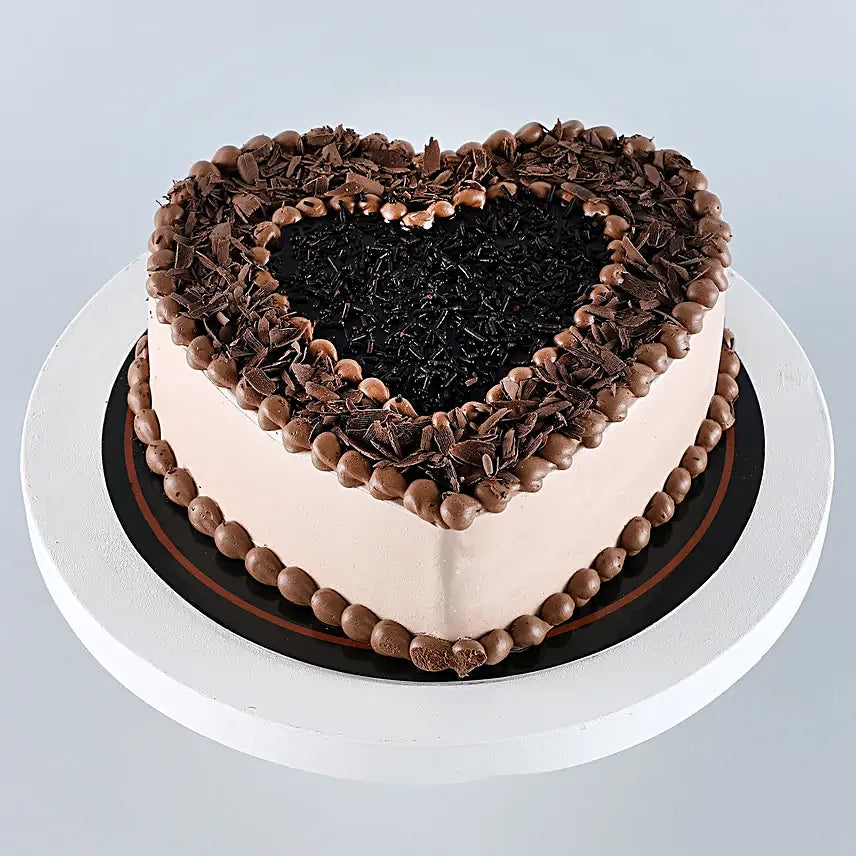 Delicious Heart Shaped Chocolate Cake