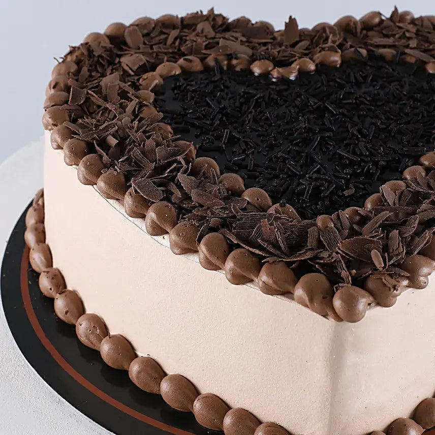 Delicious Heart Shaped Chocolate Cake