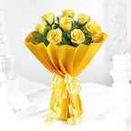 Enticing 8 Yellow Roses Bouquet