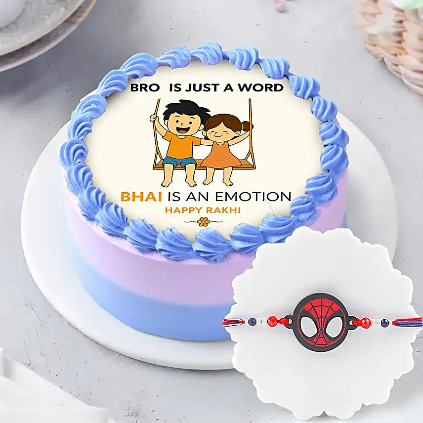 Rakhi Photo Cream Cake Combo for Bhai (1 Kg)