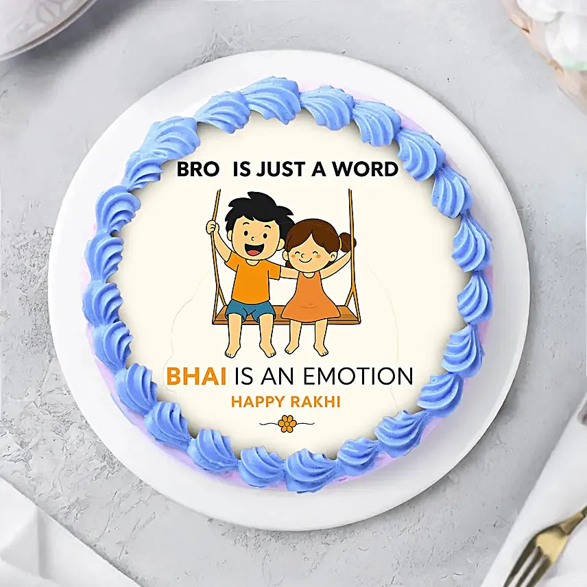 Rakhi Photo Cream Cake Combo for Bhai (1 Kg)