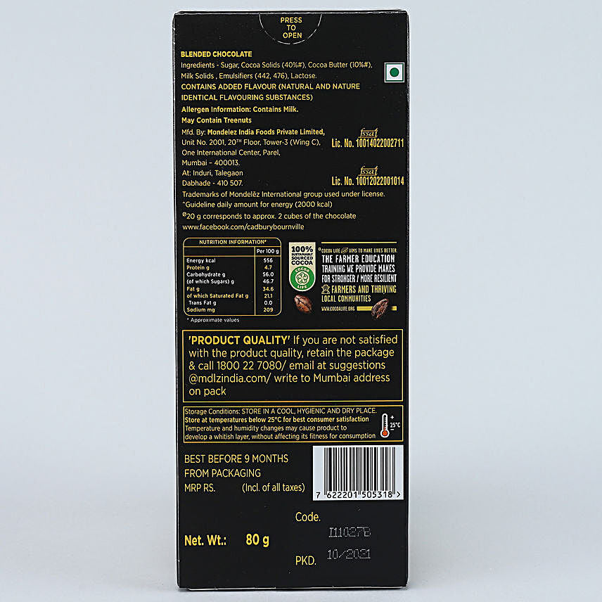 Sending Luv N Hugs Bournville Dark Chocolate Bar