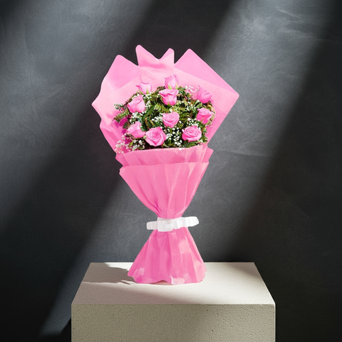 10 Pink Roses Bouquet