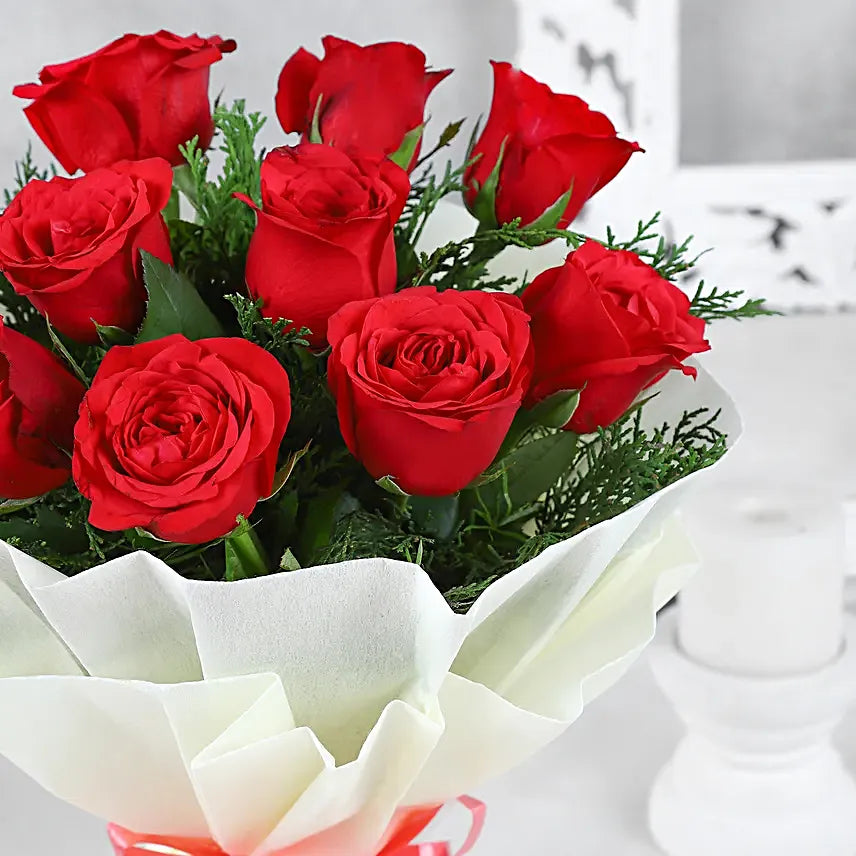 Velvety Red Roses Bouquet